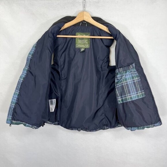 Eddie Bauer Vintage 90s Plaid Goose Down Full Zip Vest Med - Picture 3 of 5